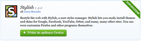 Doplněk Stylish pro Mozillu Firefox
